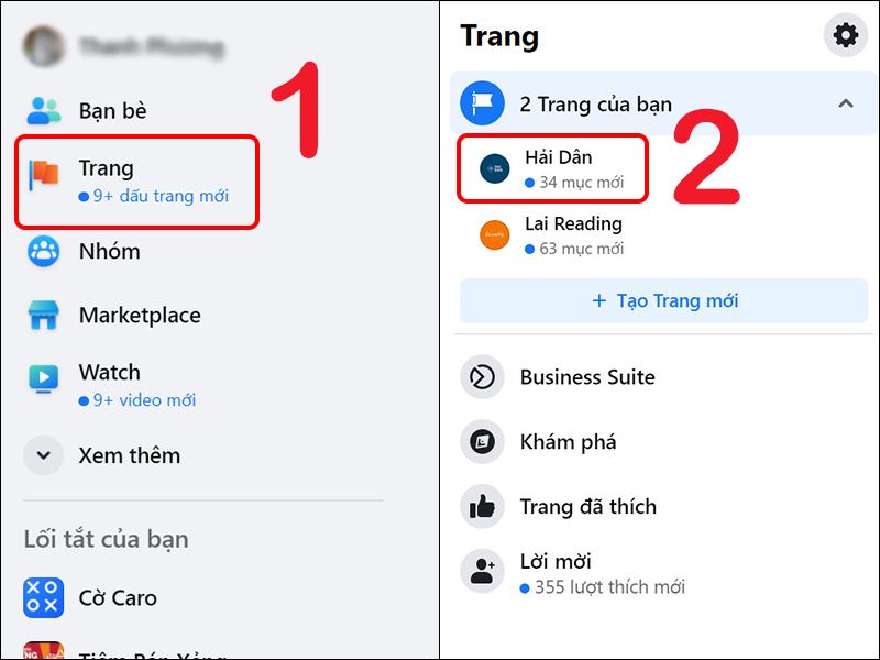 Chọn trang mà bạn muốn xóa